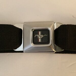 Ford Mustang car seat belt buckle and belt